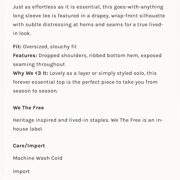 💦Free People - Anyway Tee in Gardenia (Cream) - L - Picture 4 of 4